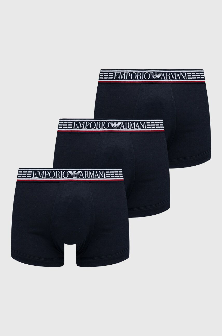 Emporio Armani Underwear Boxerky 3-pak pánske tmavomodrá farba - Pepit.sk