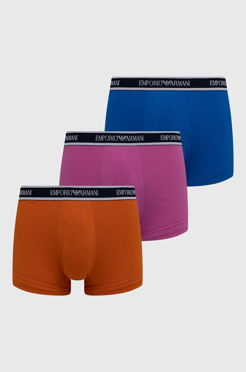 Emporio Armani Underwear Boxerky 3-pak pánske tmavomodrá farba - Pepit.sk