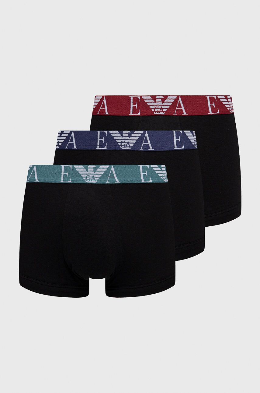 Emporio Armani Underwear Boxerky 3-pak pánske tmavomodrá farba - Pepit.sk