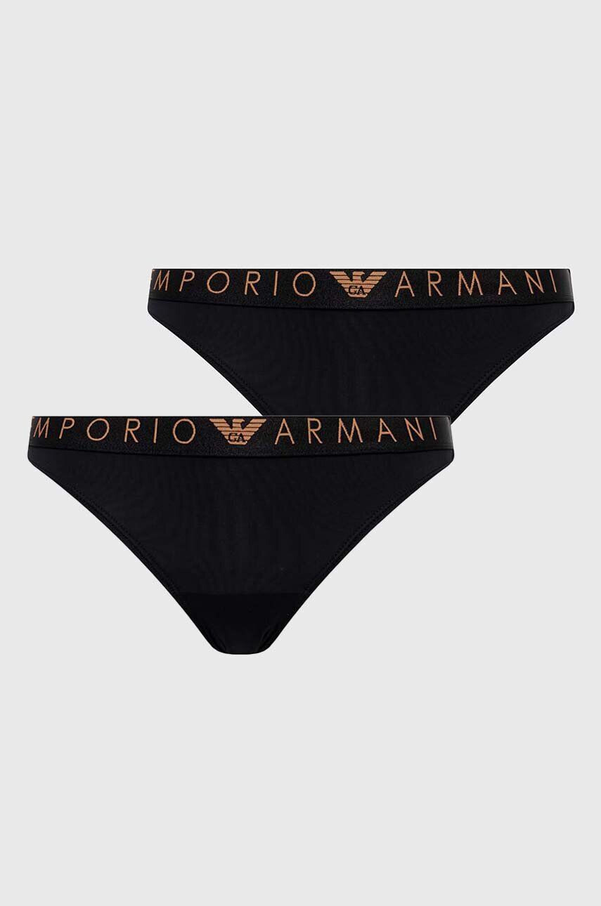 Emporio Armani Underwear Brazílske nohavičky 2-pak čierna farba - Pepit.sk