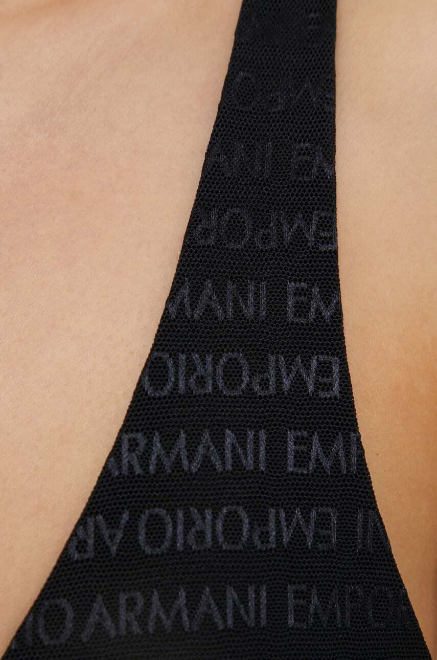 Emporio Armani Underwear Podprsenka čierna farba priesvitný jednofarebný - Pepit.sk