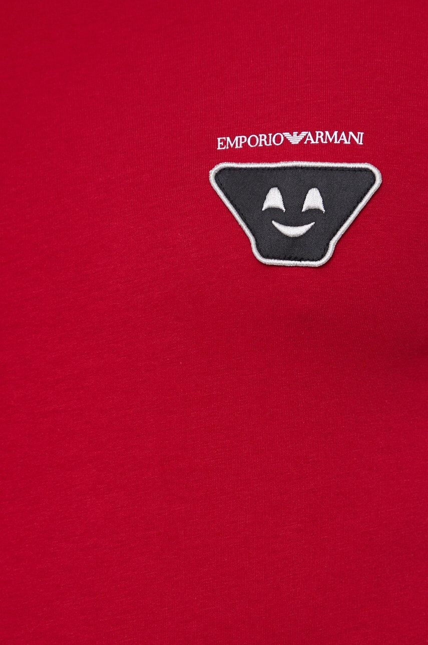 Emporio Armani Underwear Pyžamo pánske červená farba s nášivkou - Pepit.sk