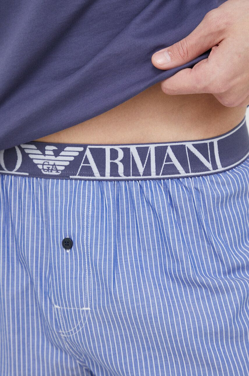 Emporio Armani Underwear Pyžamo pánska tmavomodrá farba vzorovaná - Pepit.sk