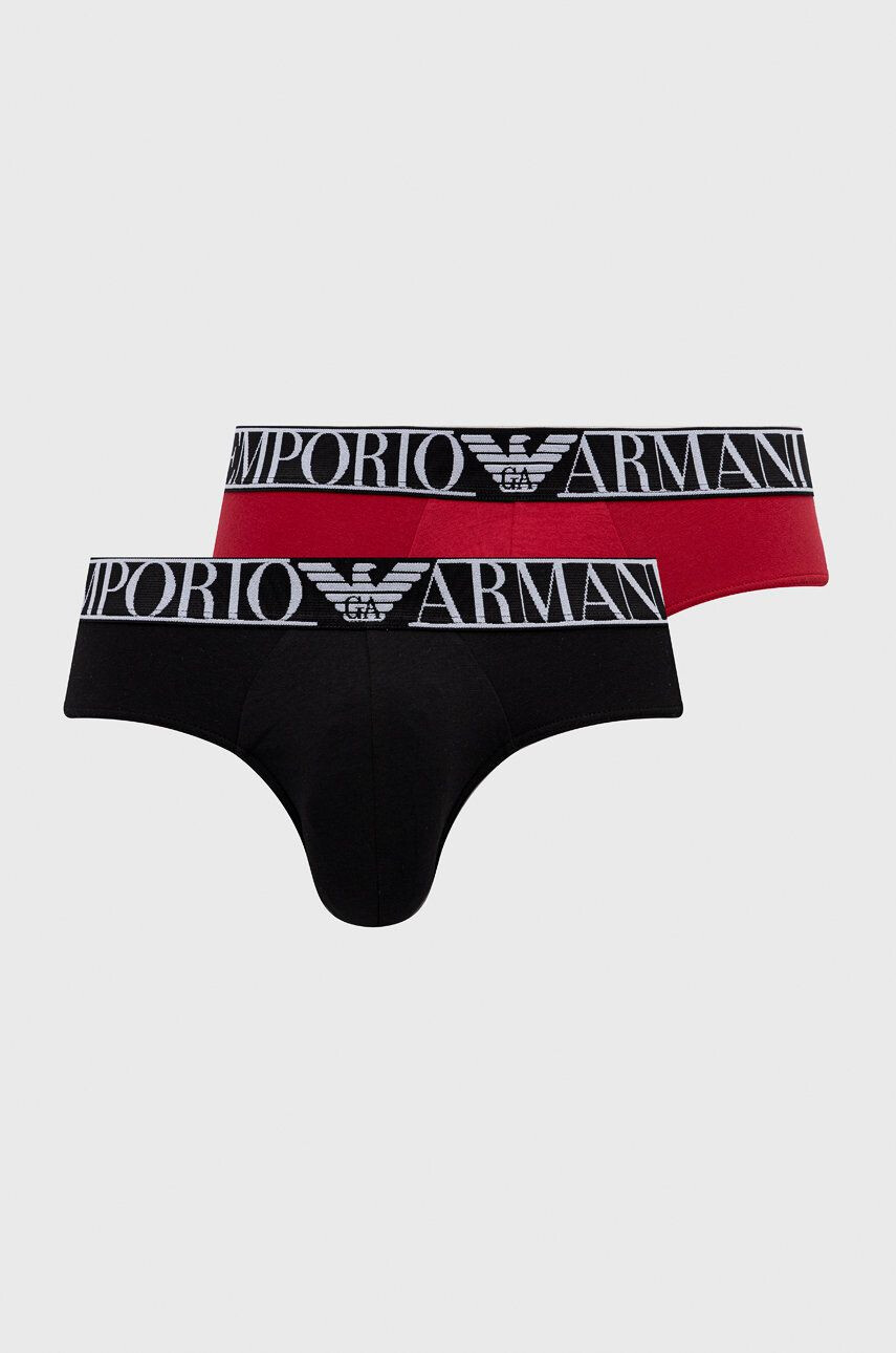 Emporio Armani Underwear Slipy (2-pak) pánske čierna farba - Pepit.sk