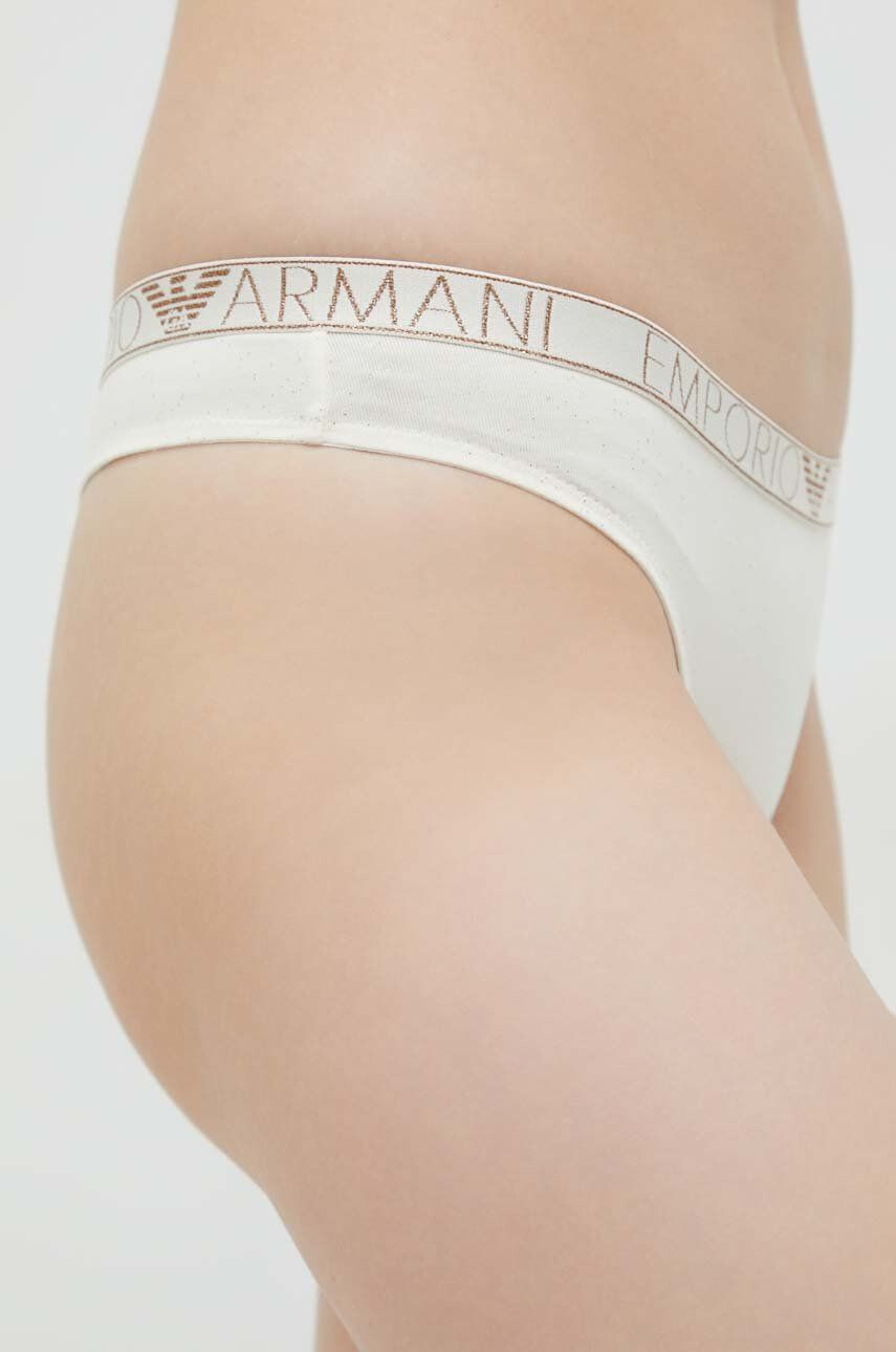 Emporio Armani Underwear Tangá béžová farba - Pepit.sk