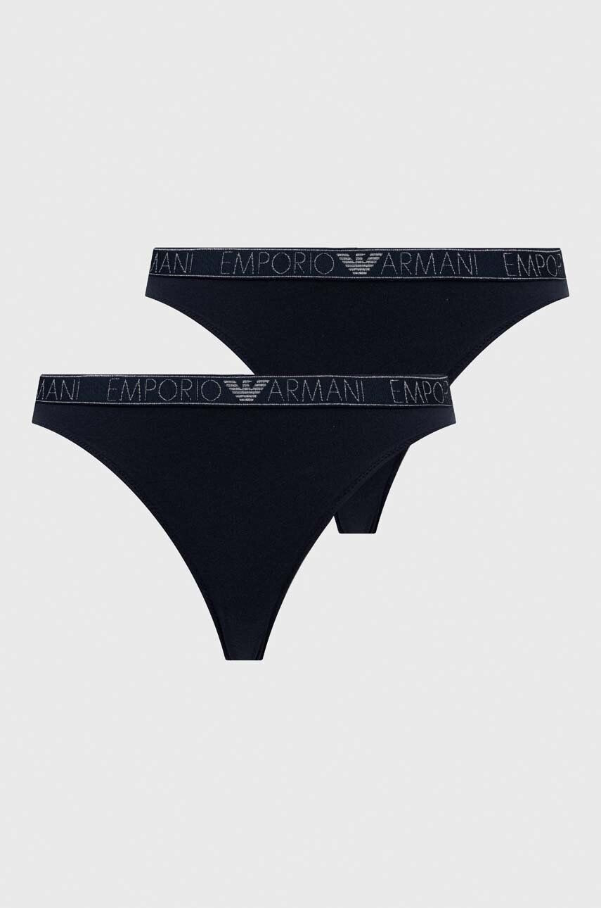 Emporio Armani Underwear Tangá 2-pak tmavomodrá farba - Pepit.sk