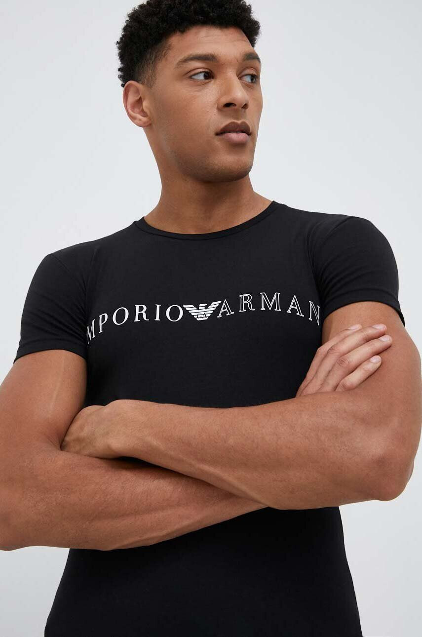 Emporio Armani Underwear Tričko čierna farba vzorované - Pepit.sk