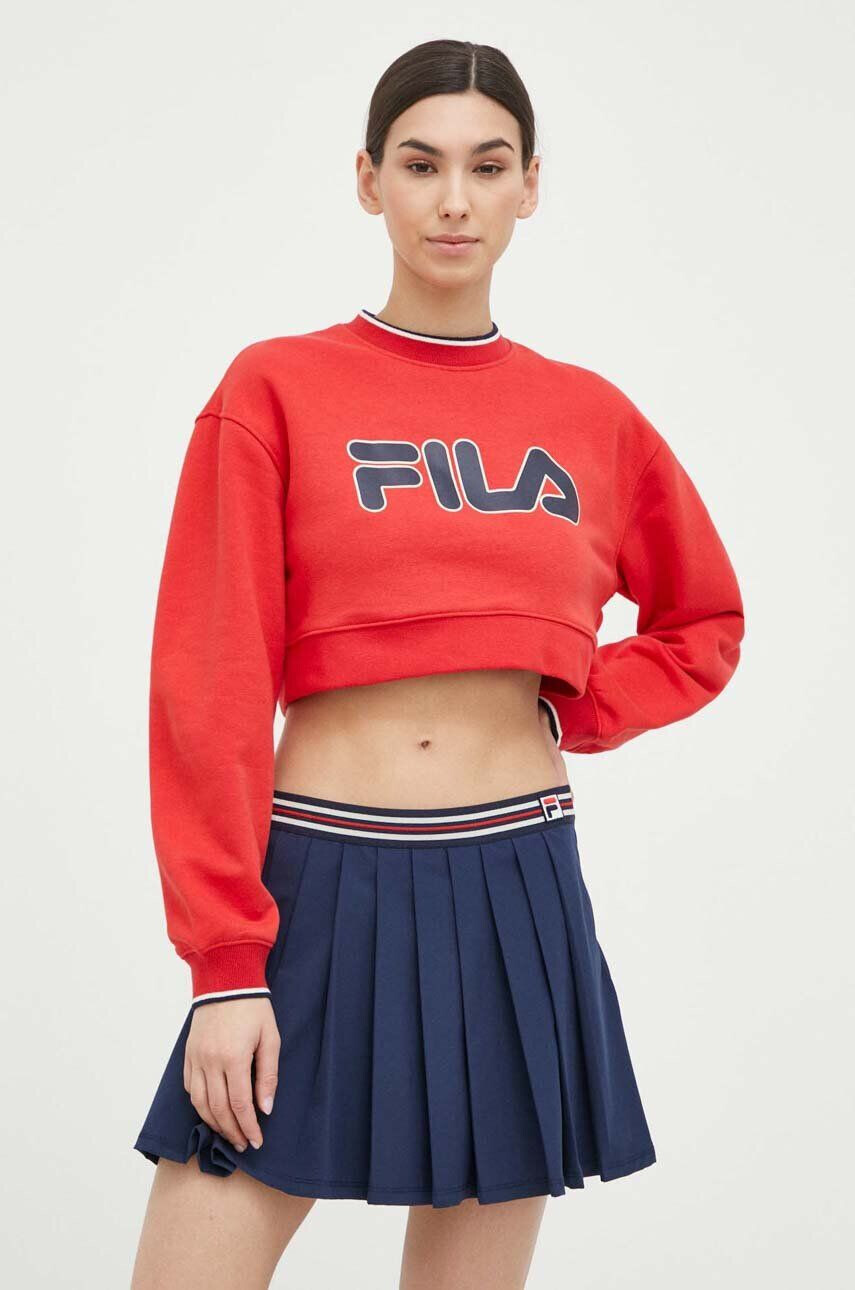 Fila Mikina x Hailey Bieber dámska červená farba s potlačou - Pepit.sk