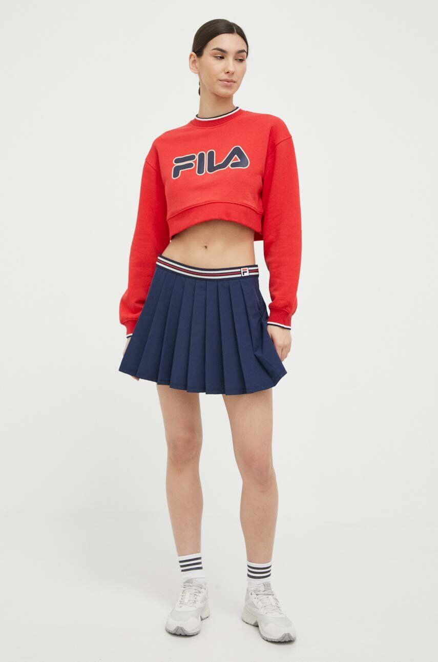 Fila Mikina x Hailey Bieber dámska červená farba s potlačou - Pepit.sk