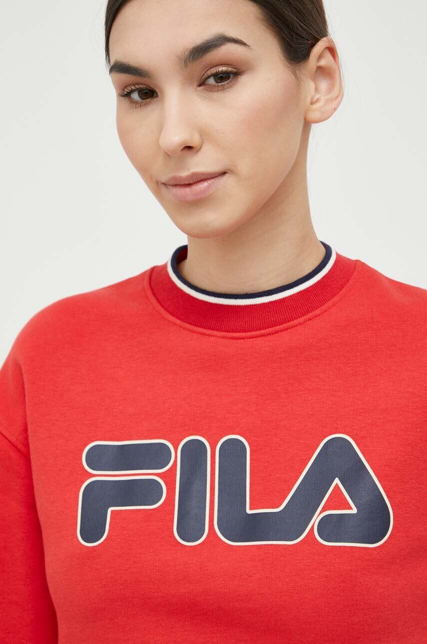 Fila Mikina x Hailey Bieber dámska červená farba s potlačou - Pepit.sk