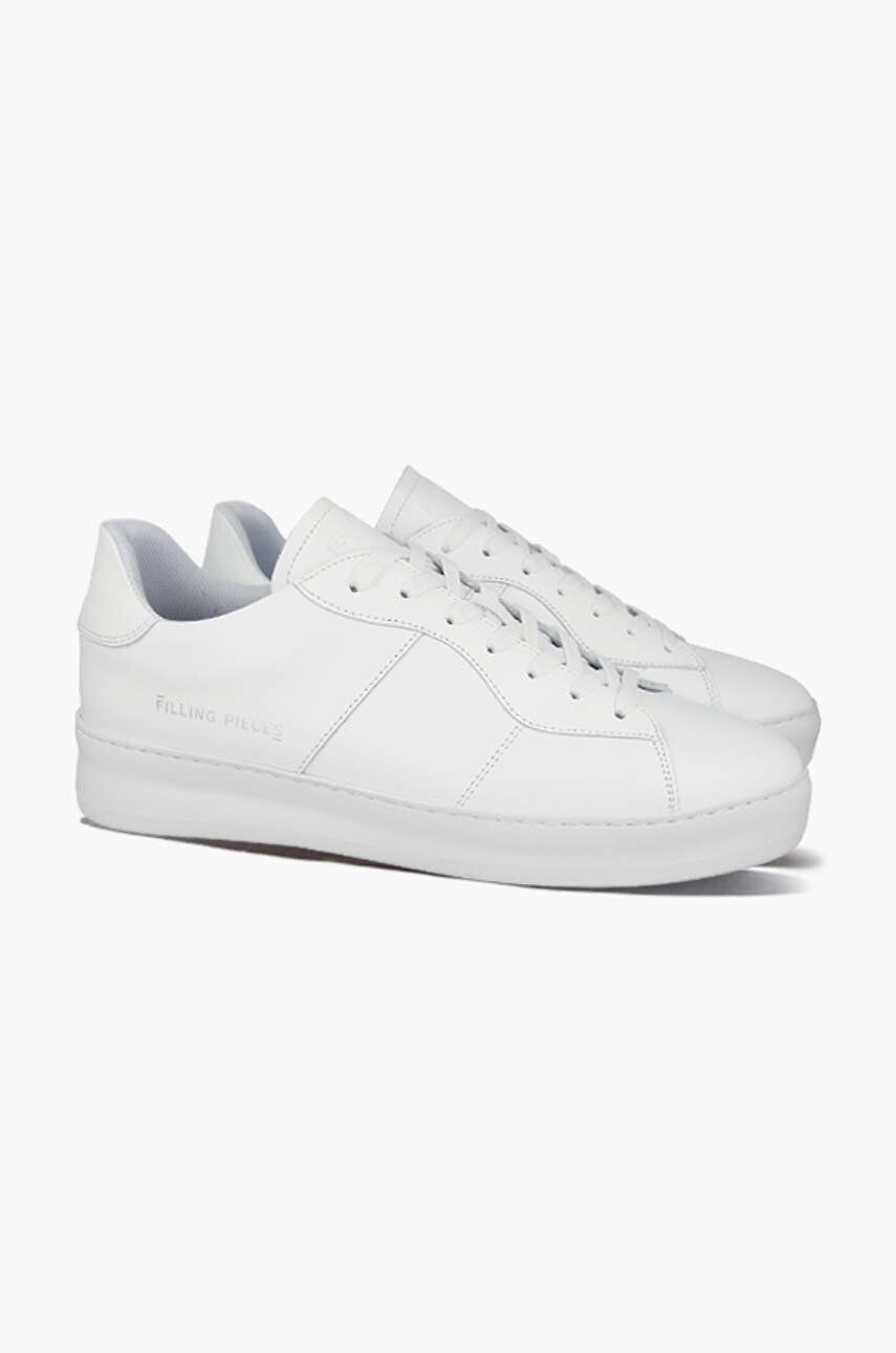 Filling Pieces Kožené tenisky Light Plain Court All White biela farba 38227271855 - Pepit.sk