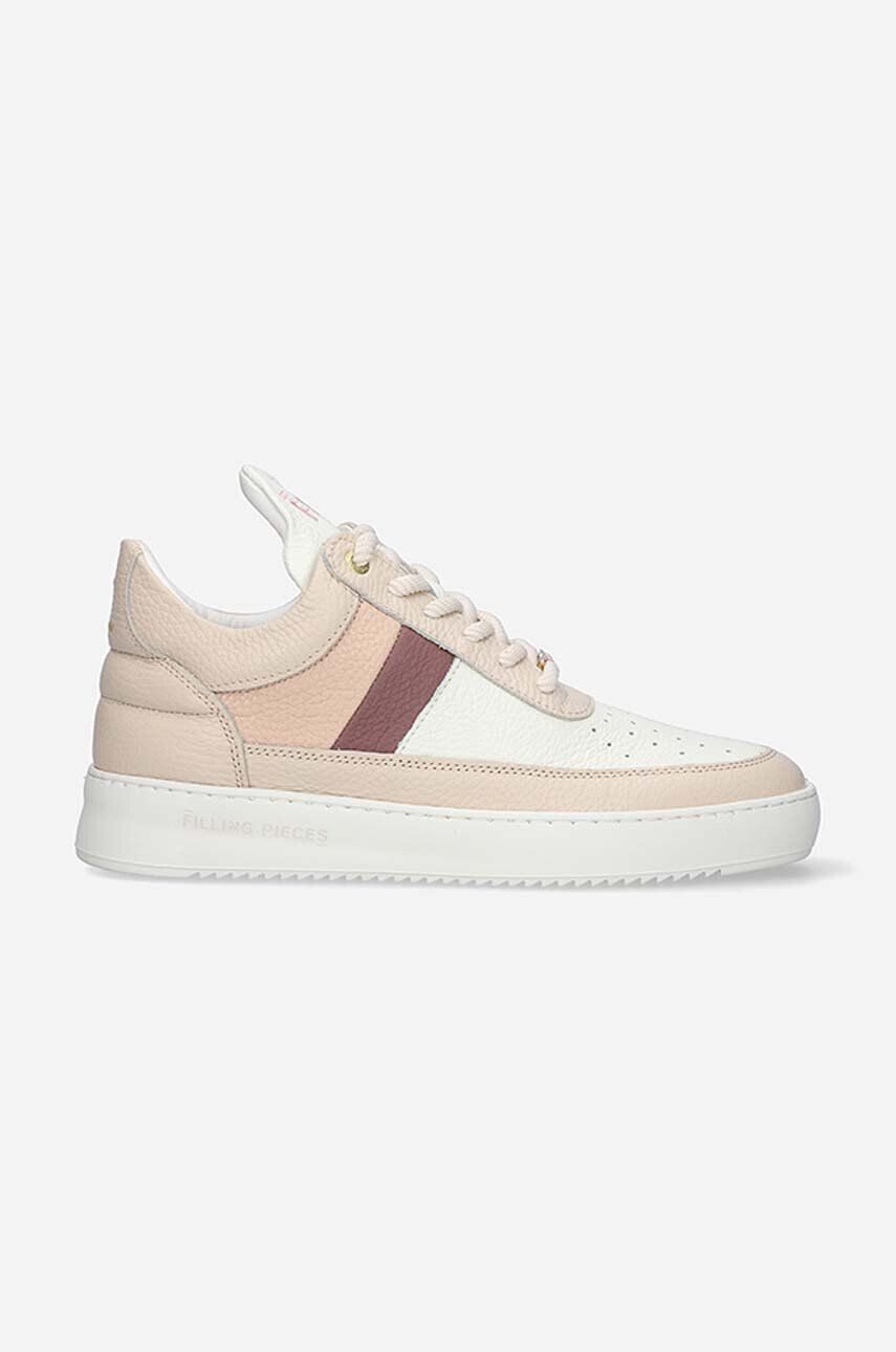 Filling Pieces Kožené tenisky Low Top Game béžová farba 10133151888 - Pepit.sk