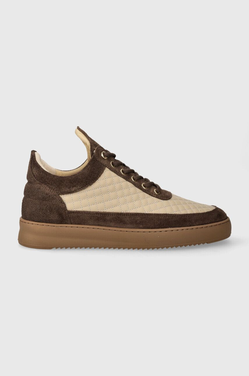 Filling Pieces Kožené tenisky Low Top Quilted hnedá farba 10100151933 - Pepit.sk