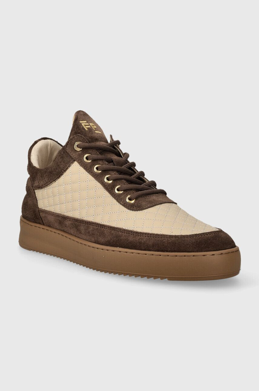 Filling Pieces Kožené tenisky Low Top Quilted hnedá farba 10100151933 - Pepit.sk