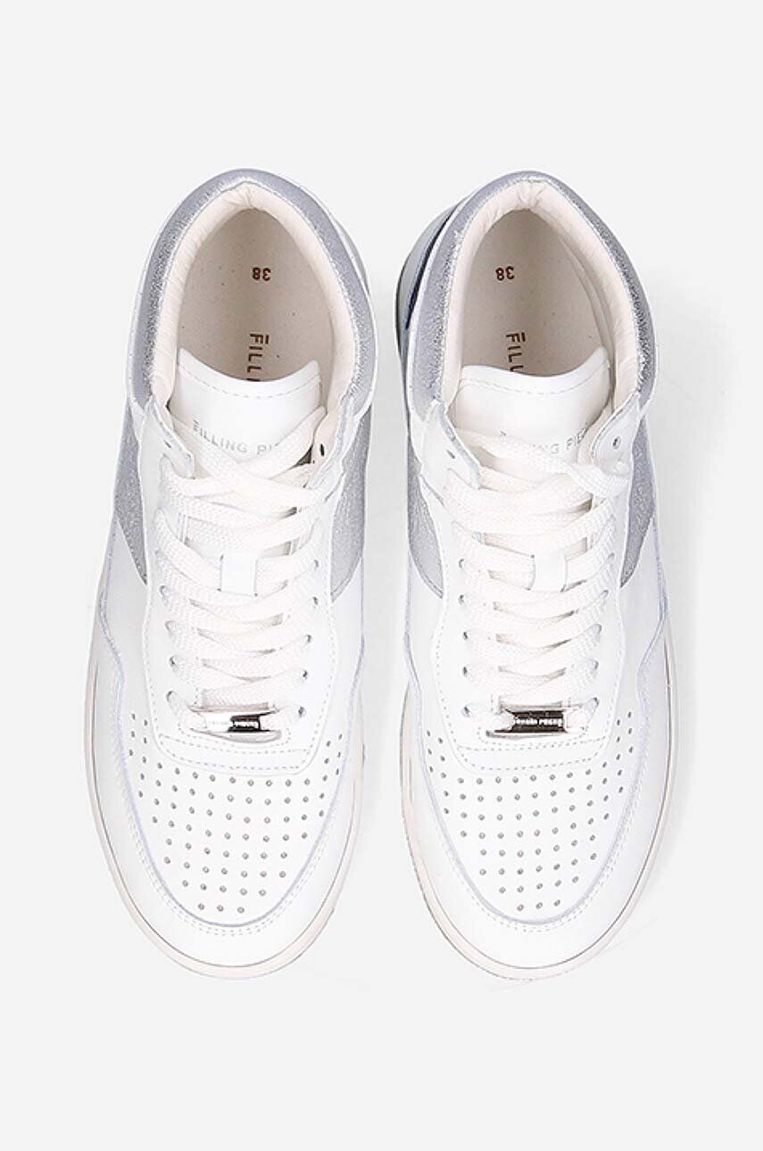 Filling Pieces Kožené tenisky Mid Ace Spin biela farba 55333491975 - Pepit.sk