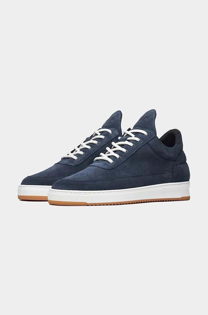 Filling Pieces Semišové tenisky Low Top Suede tmavomodrá farba 10122791916 - Pepit.sk