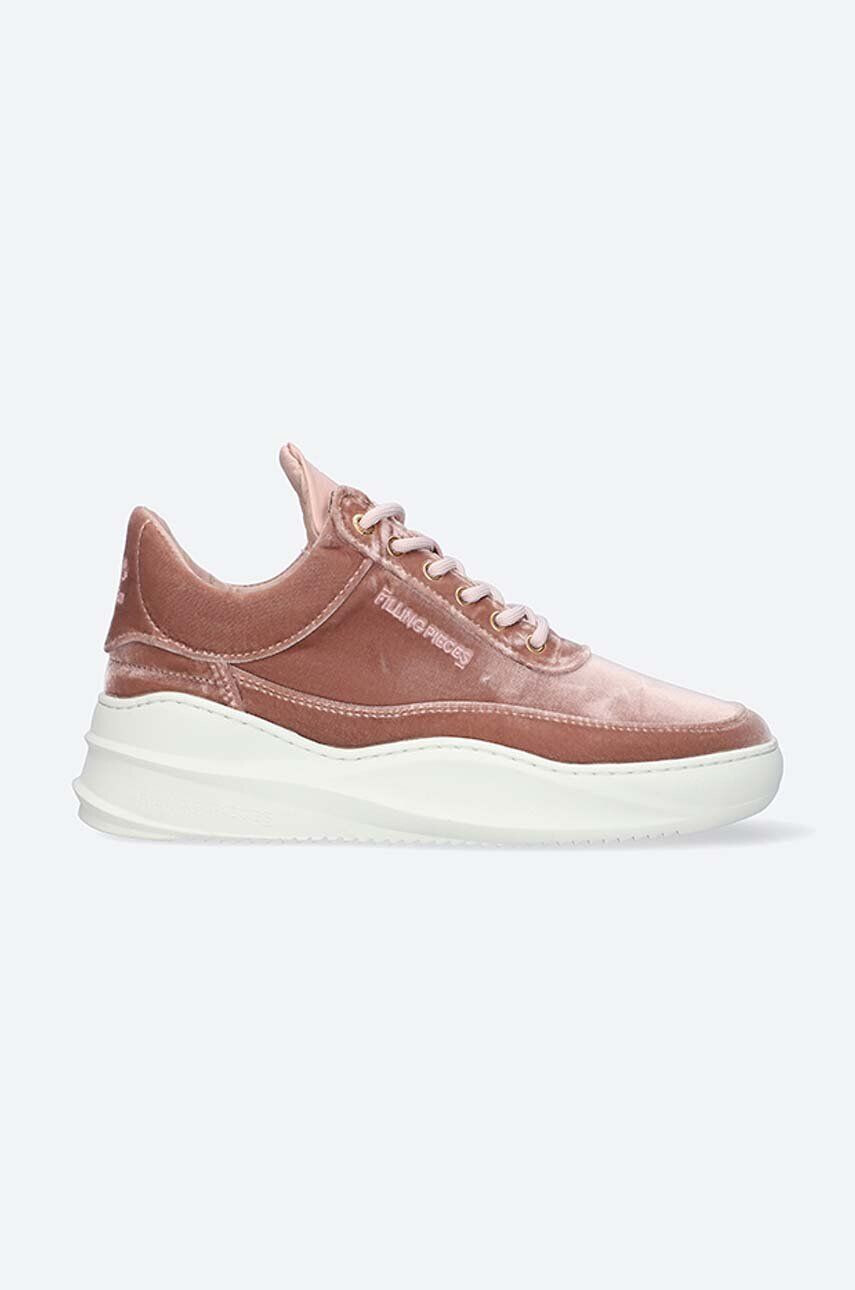 Filling Pieces Tenisky Low Top Sky Velvet hnedá farba 51427611888 - Pepit.sk