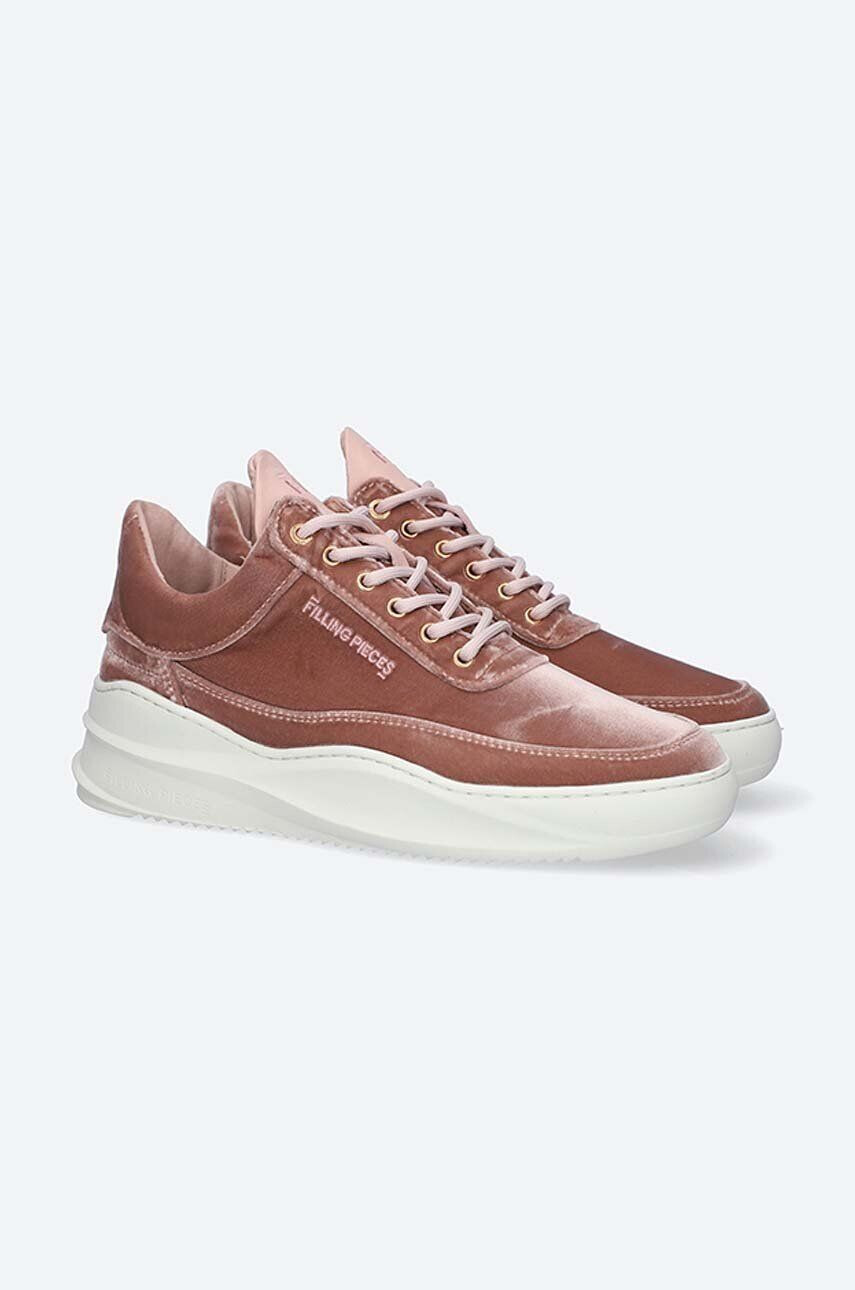 Filling Pieces Tenisky Low Top Sky Velvet hnedá farba 51427611888 - Pepit.sk