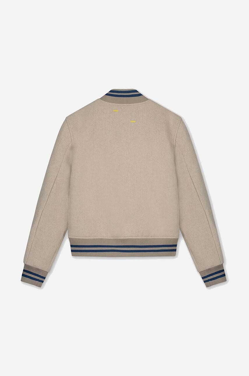 Filling Pieces Vlnená bunda bomber Varsity Jacket béžová farba 81422209988 - Pepit.sk