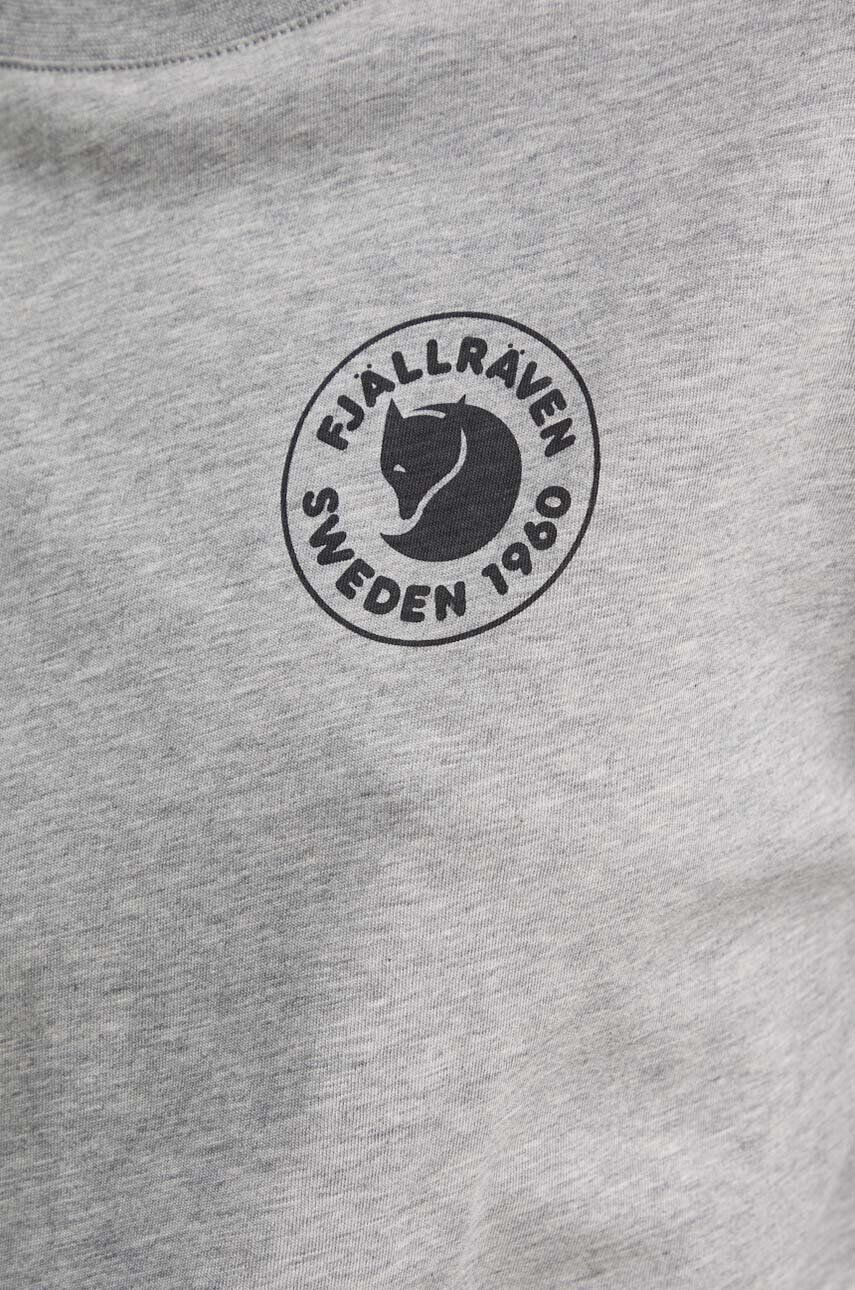 Fjallraven Bavlnené tričko s dlhým rukávom 1960 Logo šedá farba - Pepit.sk