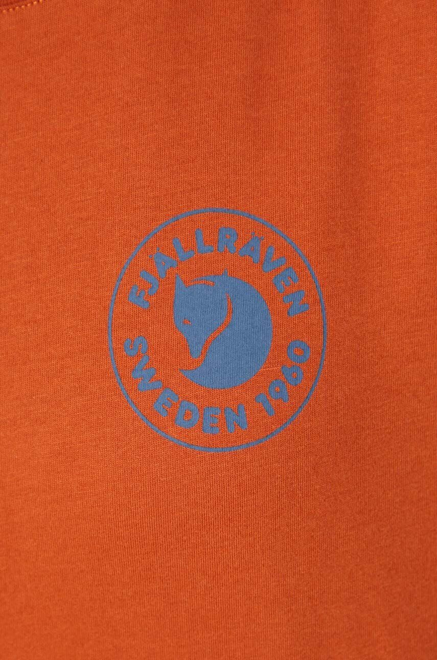 Fjallraven Bavlnené tričko s dlhým rukávom 1960 Logo oranžová farba - Pepit.sk