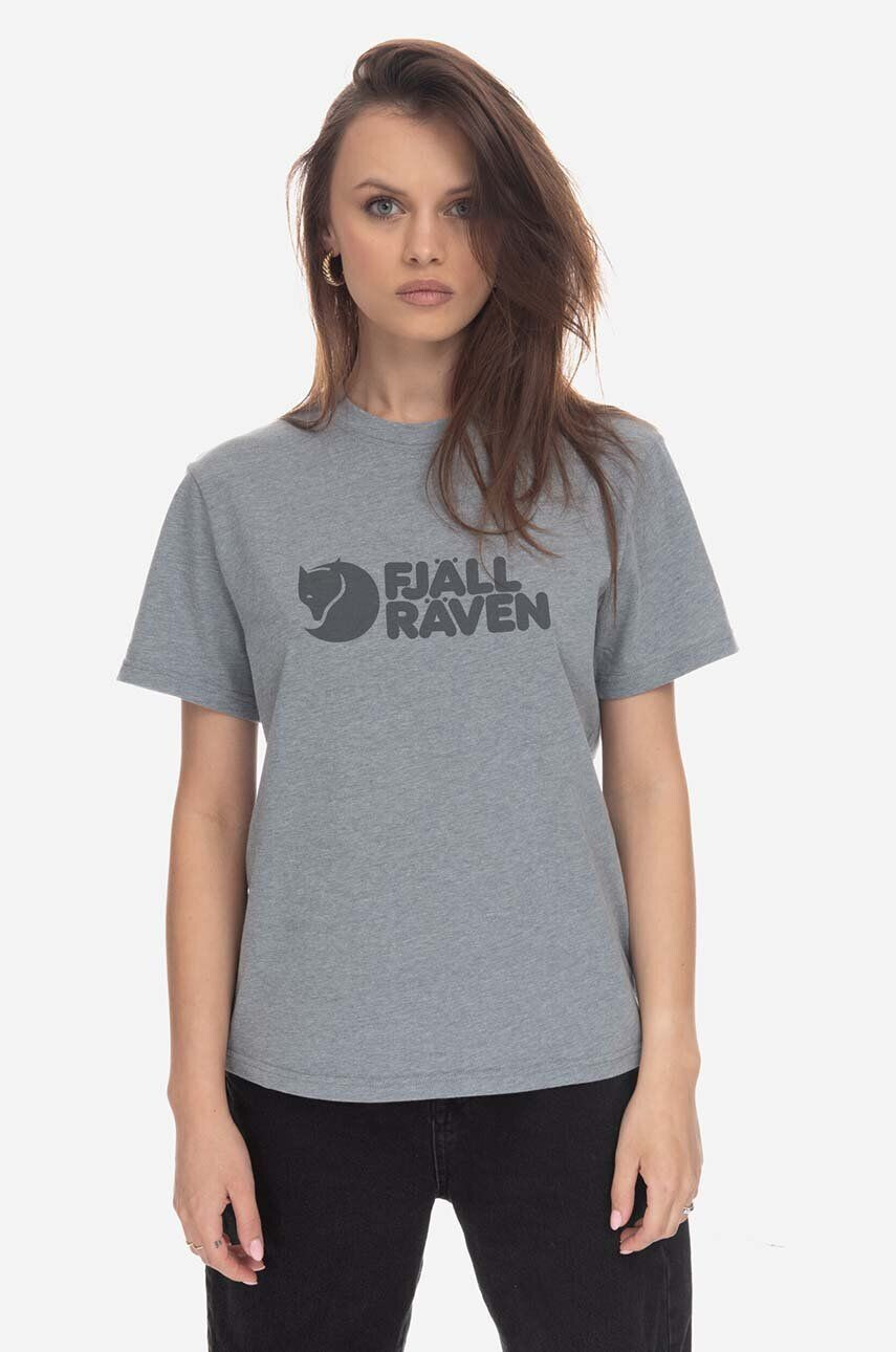 Fjallraven Tričko Logo Tee F87146.020.999-999 šedá farba s potlačou - Pepit.sk