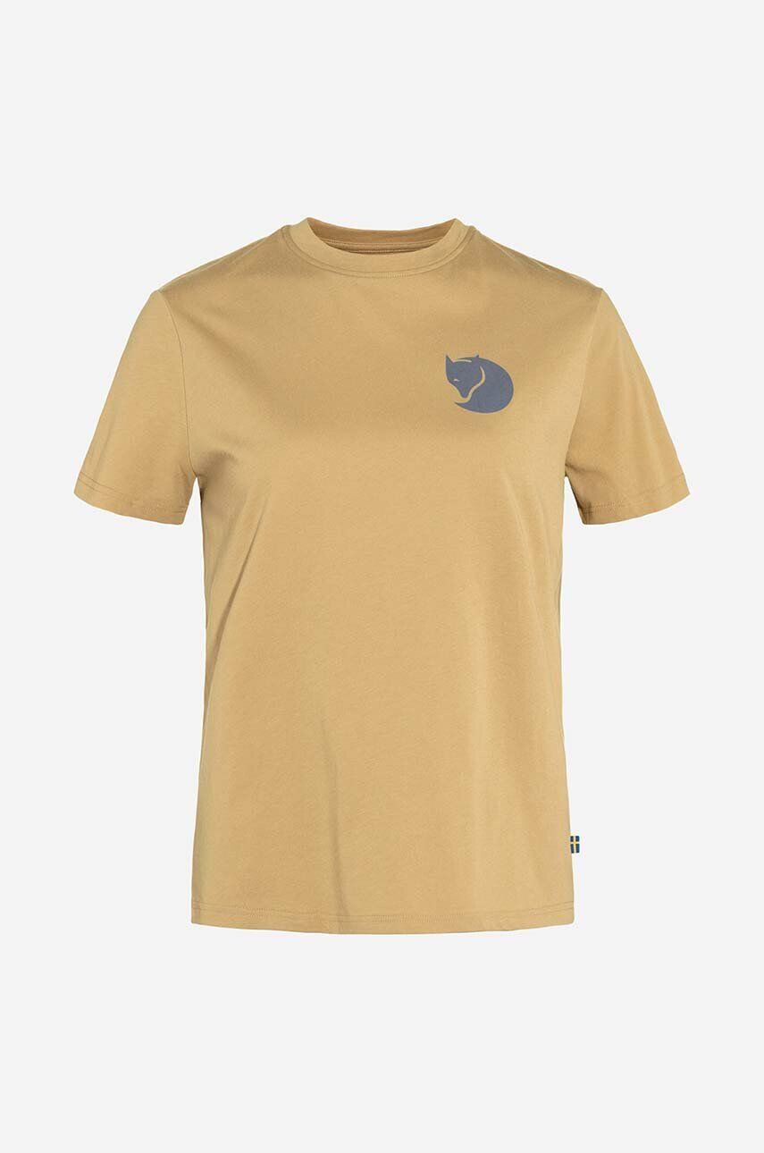 Fjallraven Tričko Fox Boxy Logo Tee F87153.196-196 žltá farba s potlačou - Pepit.sk