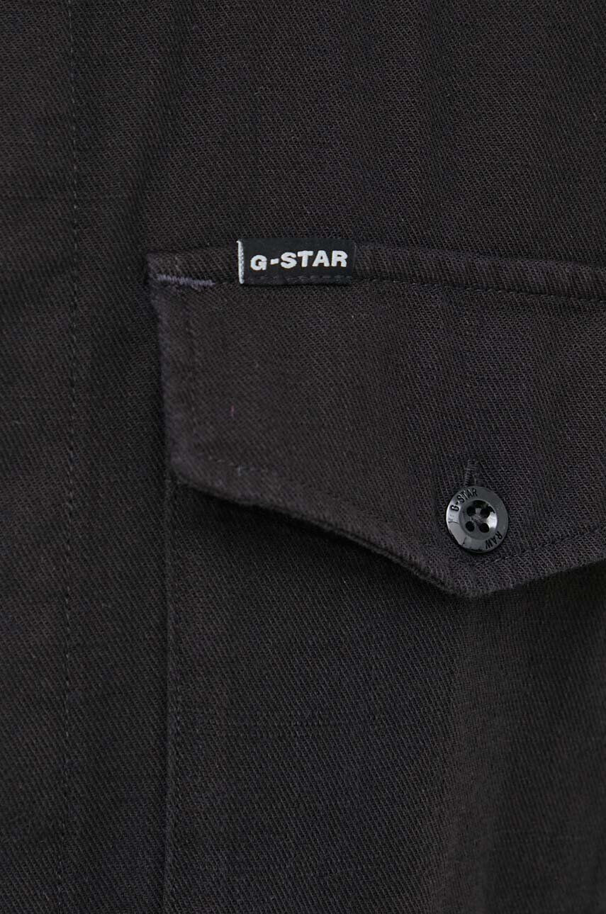 G-Star Raw Bavlnená košeľa pánska čierna farba slim s klasickým golierom - Pepit.sk