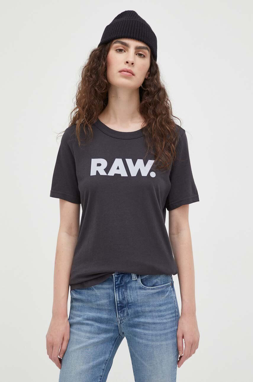 G-Star Raw Bavlnené tričko šedá farba - Pepit.sk