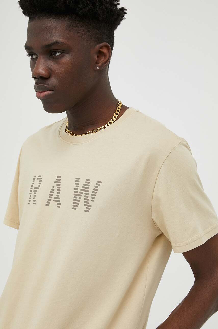 G-Star Raw Bavlnené tričko béžová farba - Pepit.sk