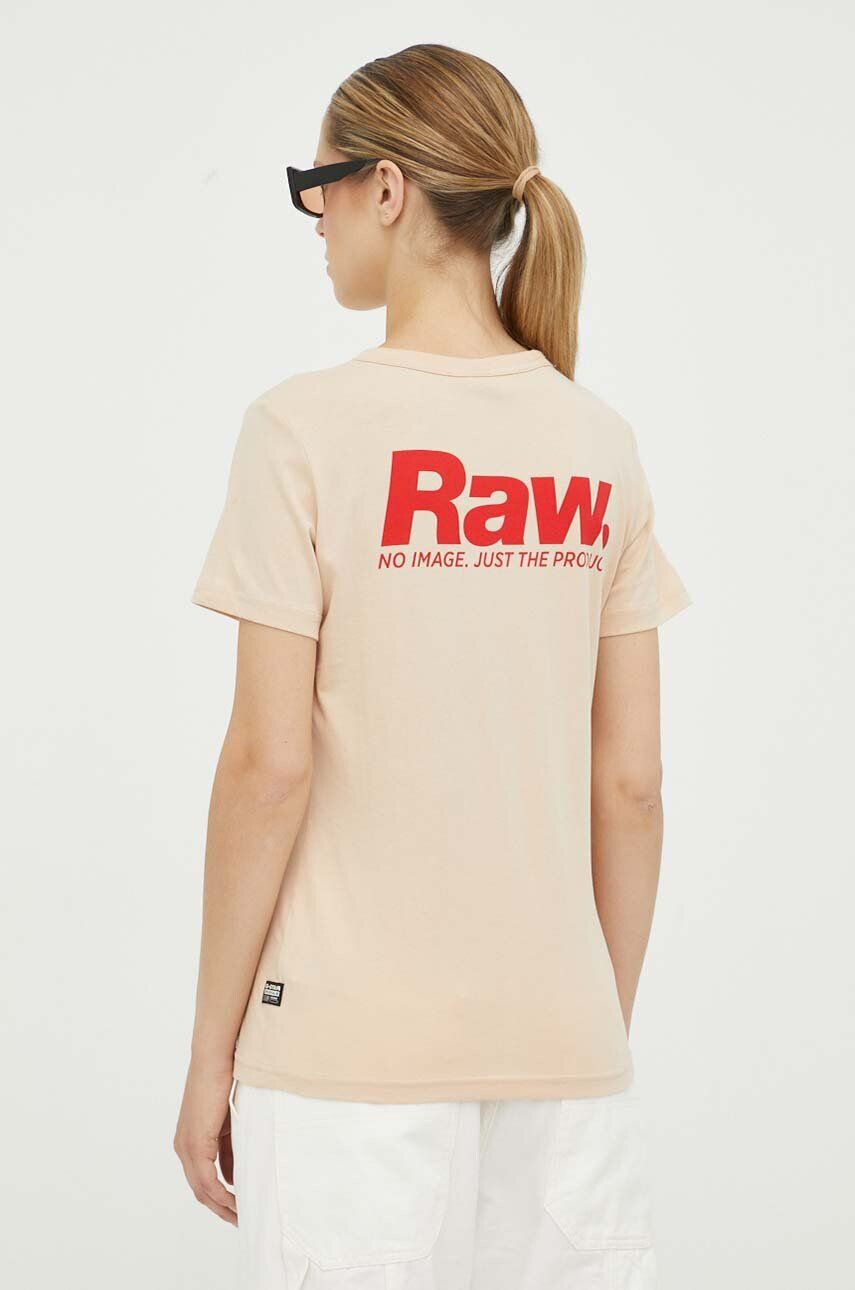 G-Star Raw Bavlnené tričko béžová farba - Pepit.sk