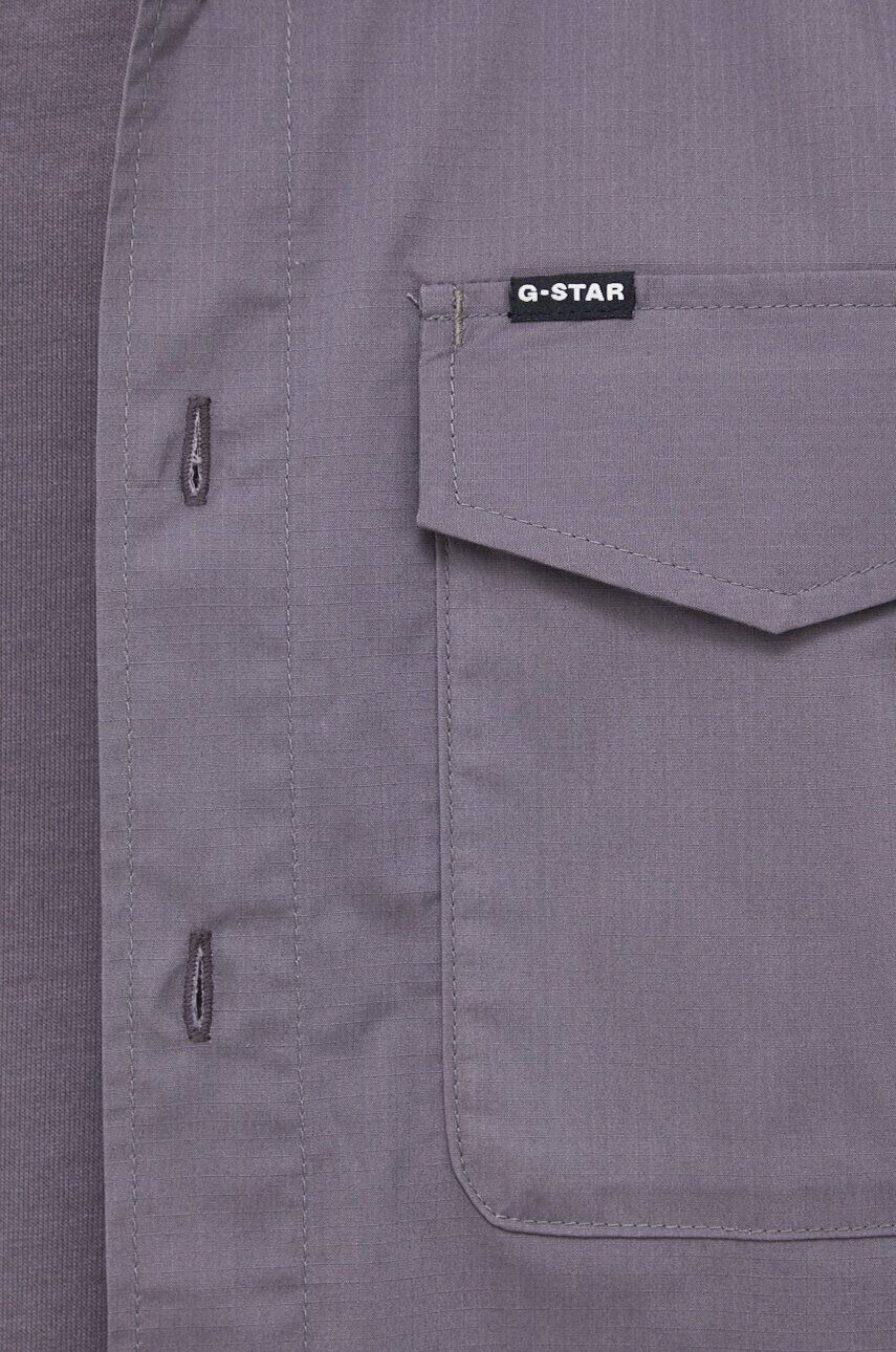 G-Star Raw Košeľa pánska fialová farba regular s klasickým golierom - Pepit.sk