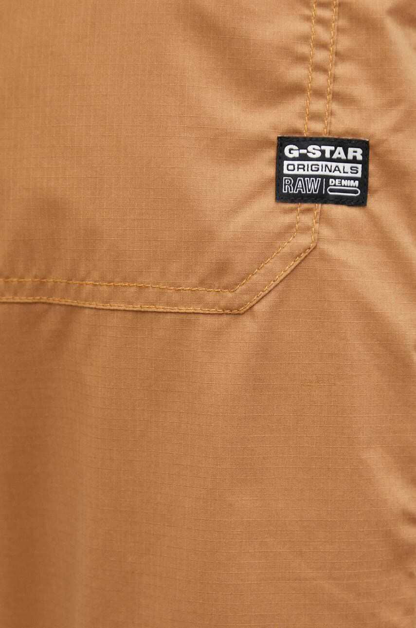 G-Star Raw Nohavice dámske hnedá farba rovné vysoký pás - Pepit.sk