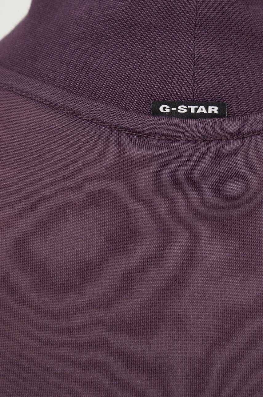 G-Star Raw Tričko s dlhým rukávom dámsky fialová farba s polorolákom - Pepit.sk