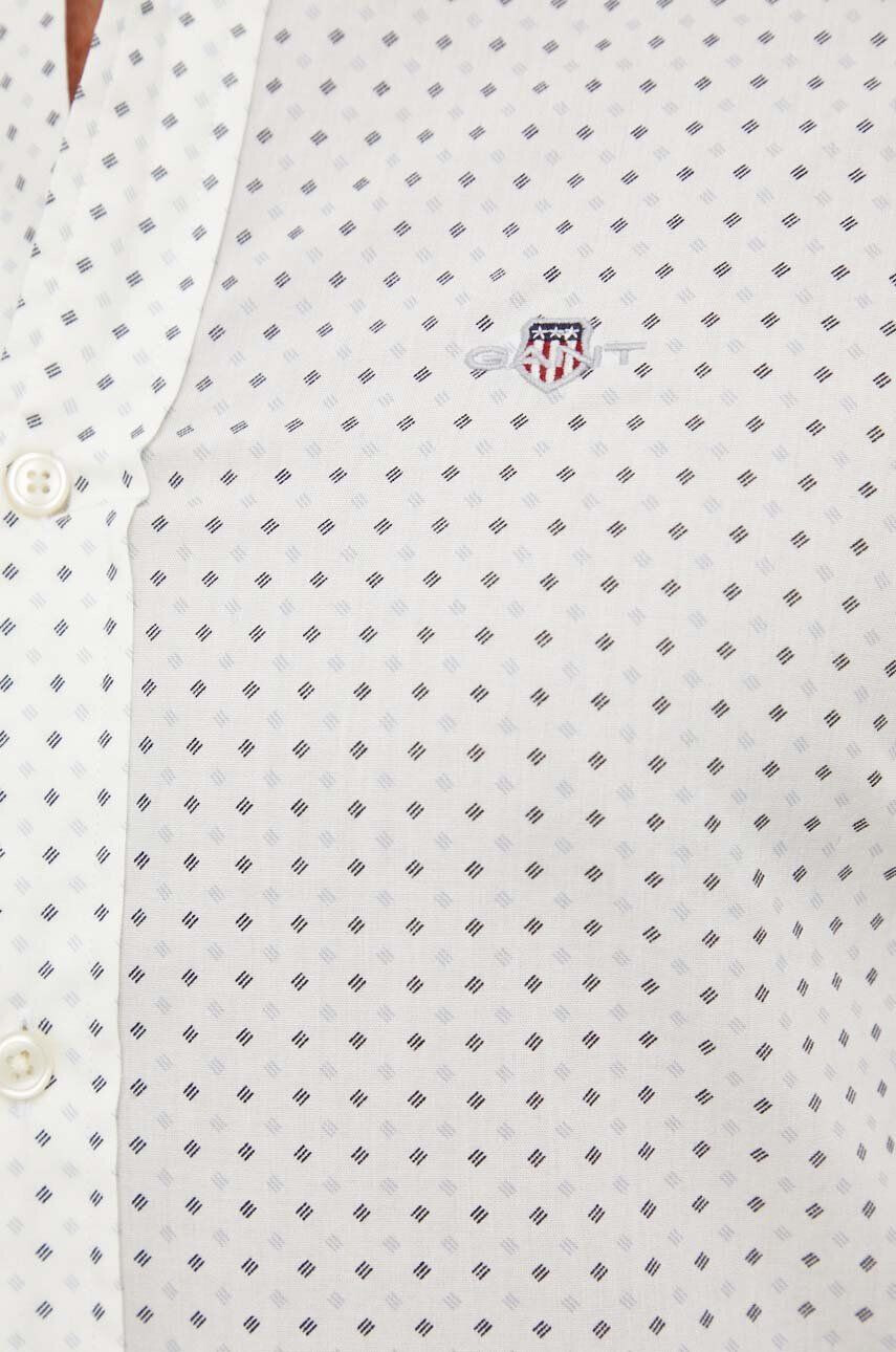 Gant Bavlnená košeľa pánska béžová farba slim s golierom button-down - Pepit.sk