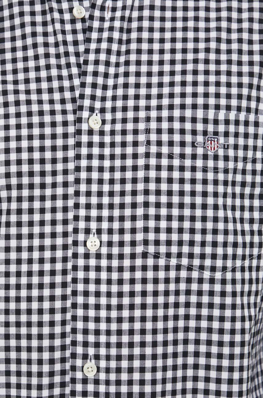 Gant Bavlnená košeľa pánska čierna farba regular s golierom button-down - Pepit.sk