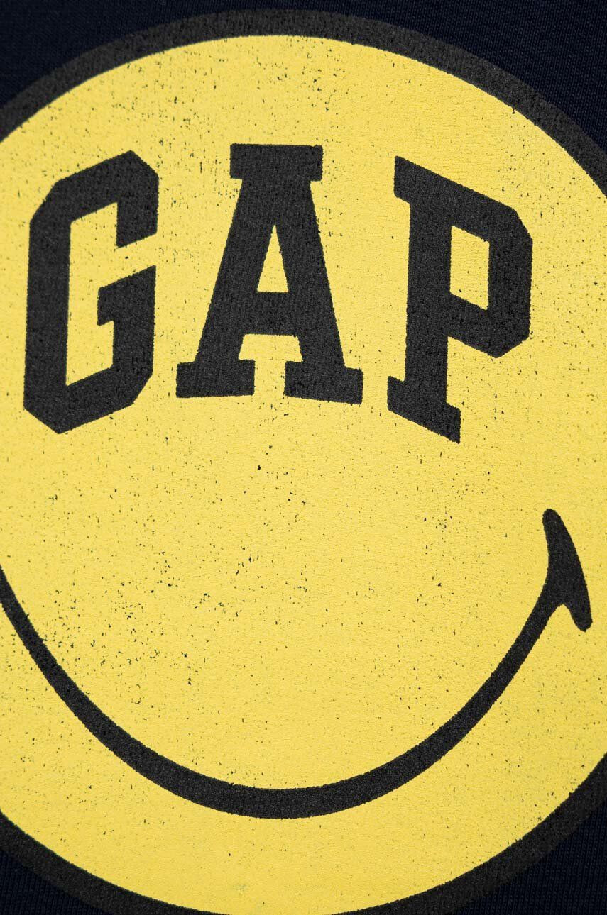 Gap Detská bavlnená košeľa s dlhým rukávom x smiley world tmavomodrá farba s potlačou - Pepit.sk