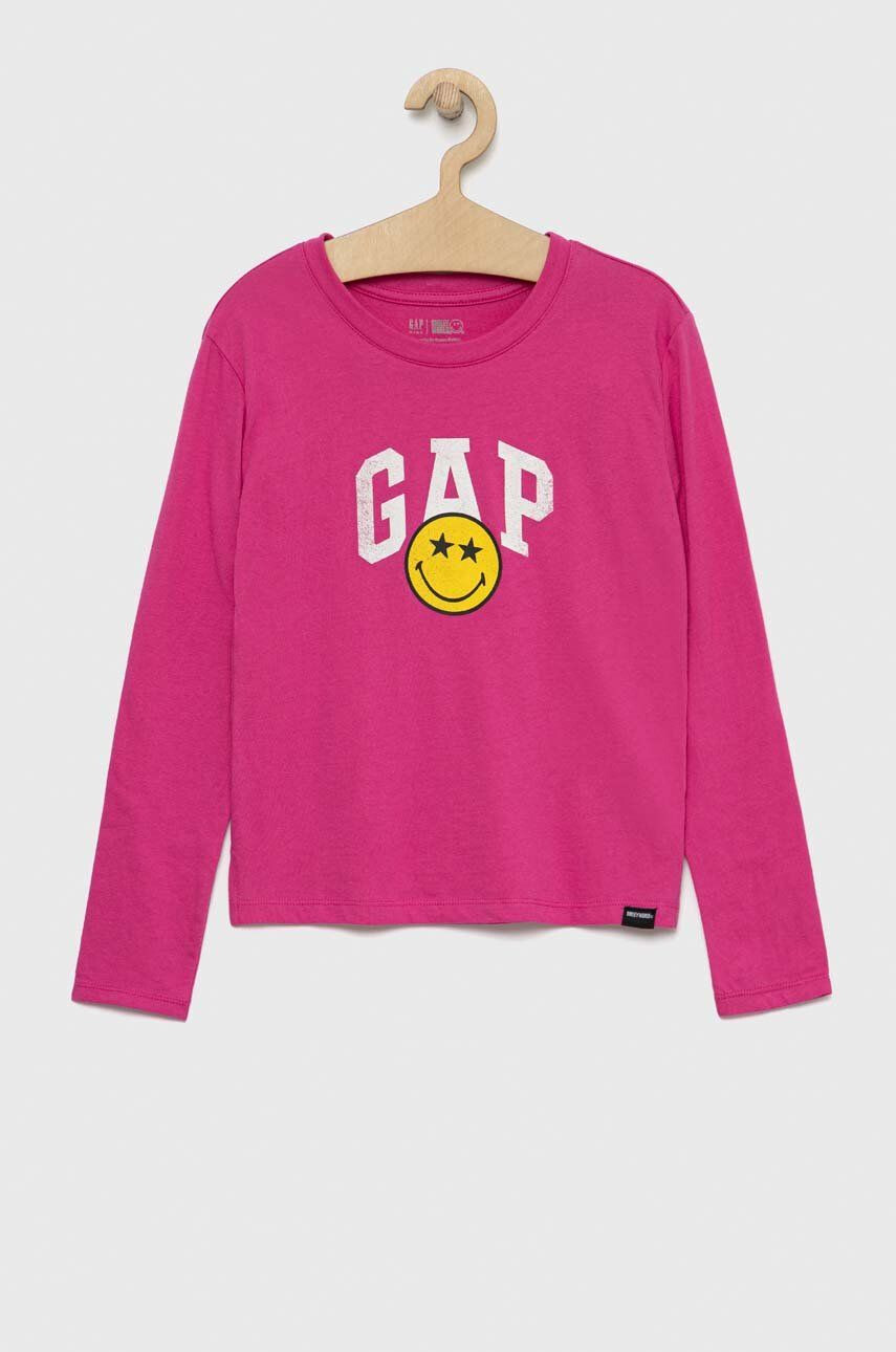 Gap Detská bavlnená košeľa s dlhým rukávom x smiley world - Pepit.sk