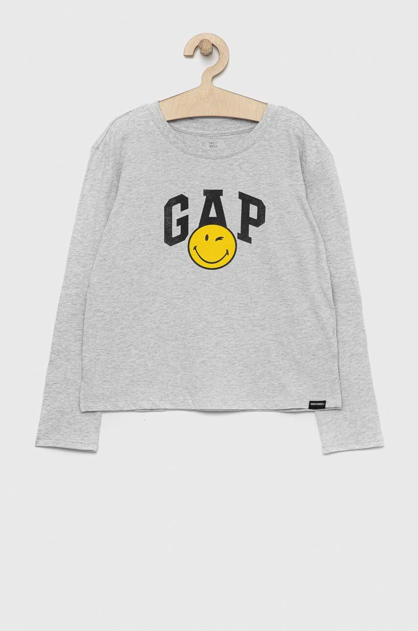 Gap Detská bavlnená košeľa s dlhým rukávom x smiley world - Pepit.sk