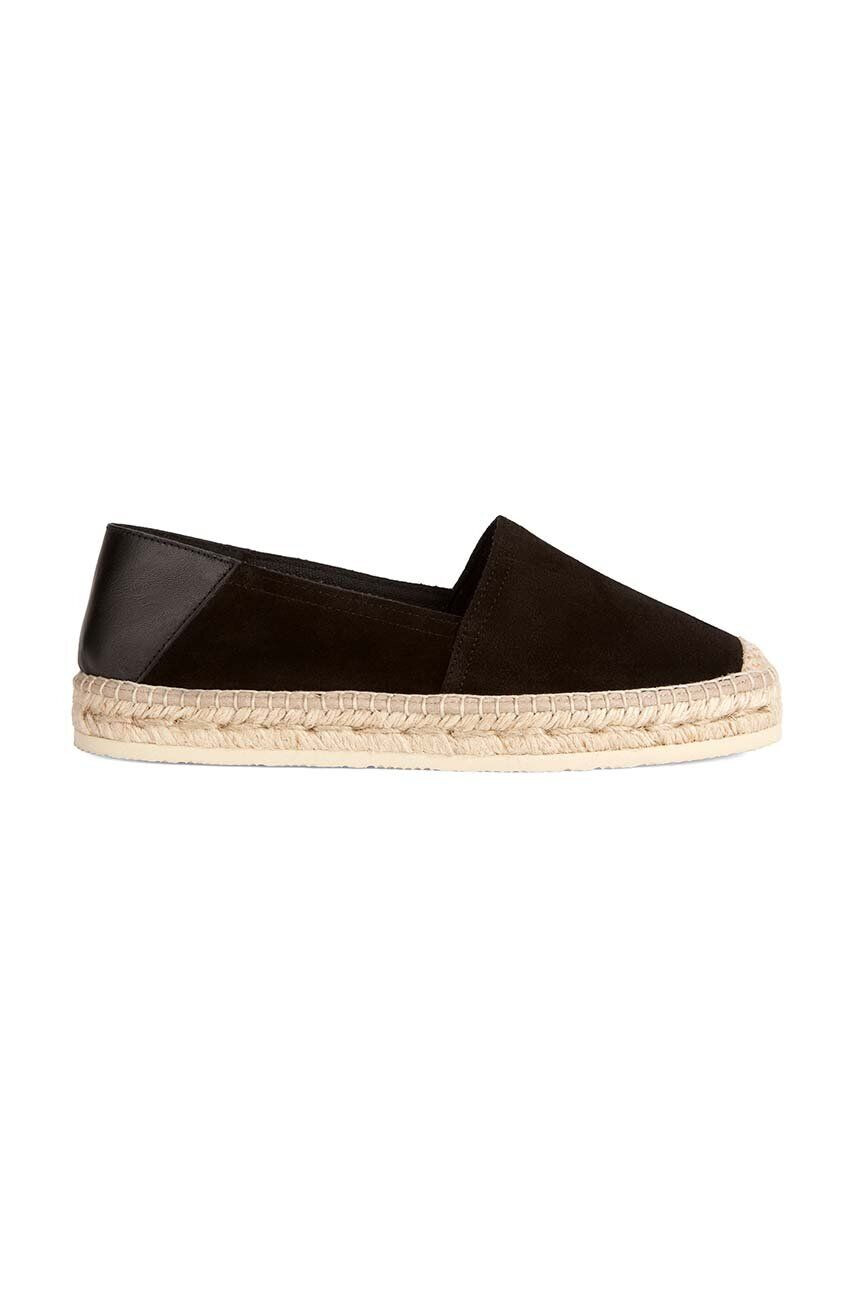 Geox Kožené espadrilky D LAMPEDUSA čierna farba D35V0A 02285 C9999 - Pepit.sk