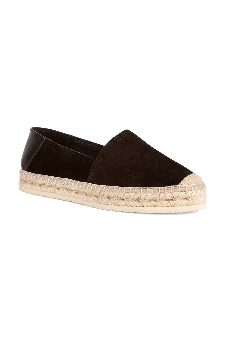 Geox Kožené espadrilky D LAMPEDUSA čierna farba D35V0A 02285 C9999 - Pepit.sk