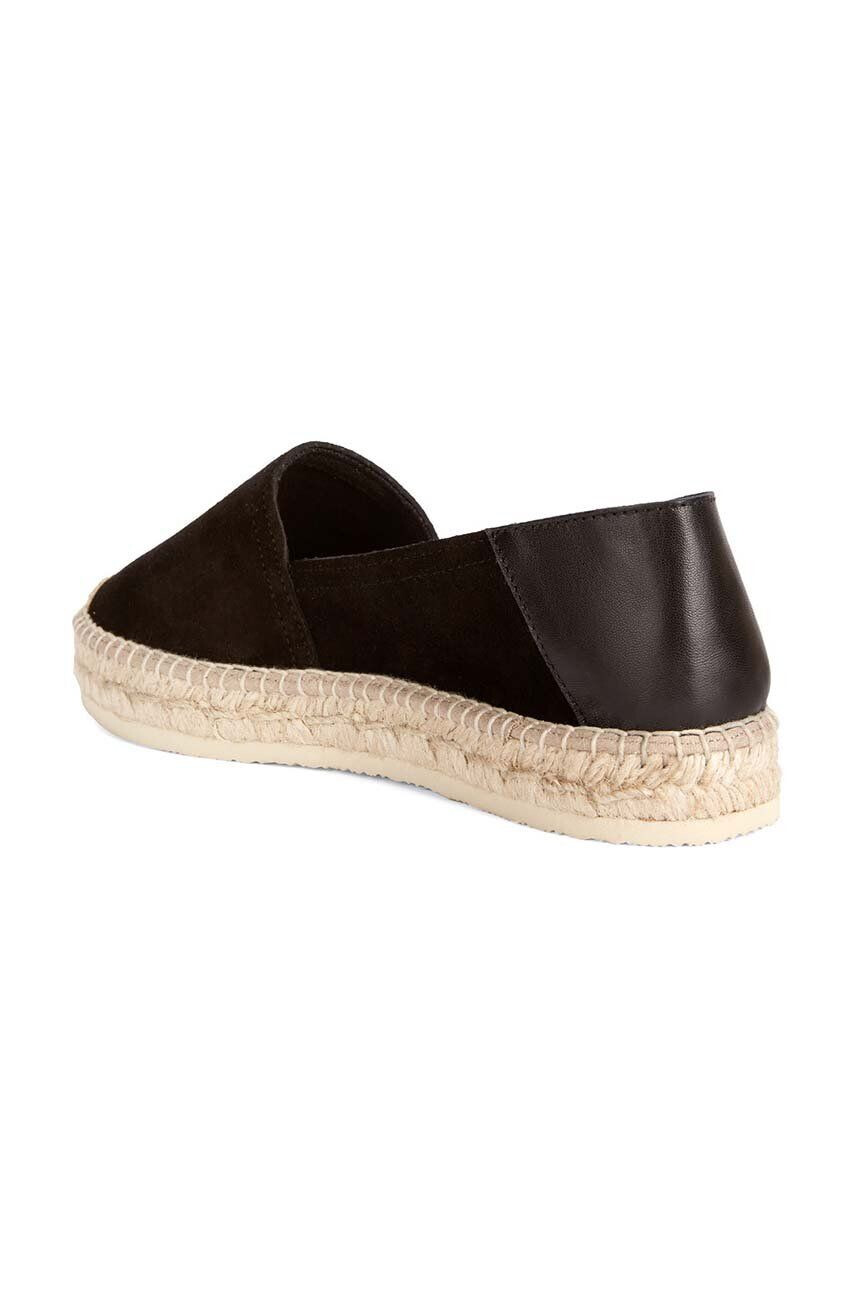 Geox Kožené espadrilky D LAMPEDUSA čierna farba D35V0A 02285 C9999 - Pepit.sk