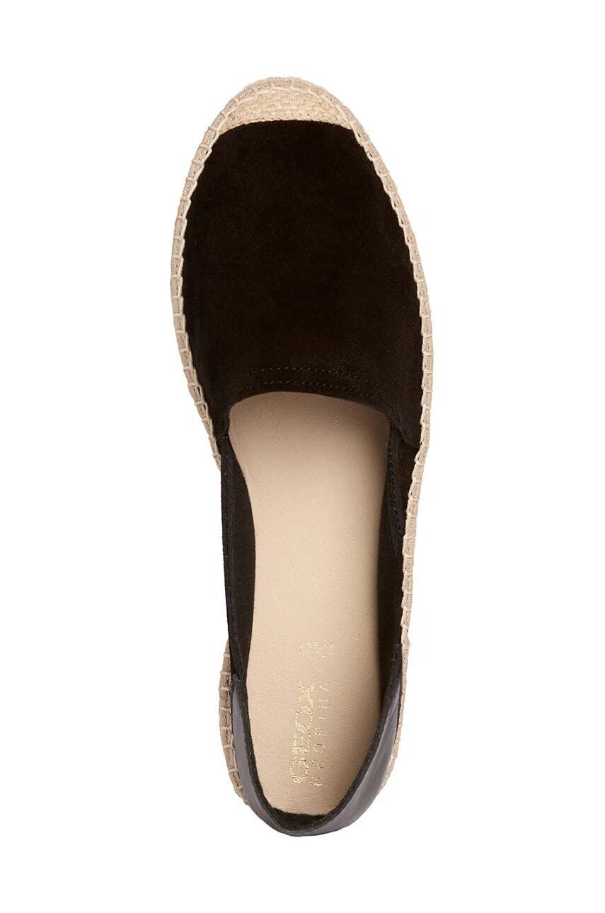 Geox Kožené espadrilky D LAMPEDUSA čierna farba D35V0A 02285 C9999 - Pepit.sk