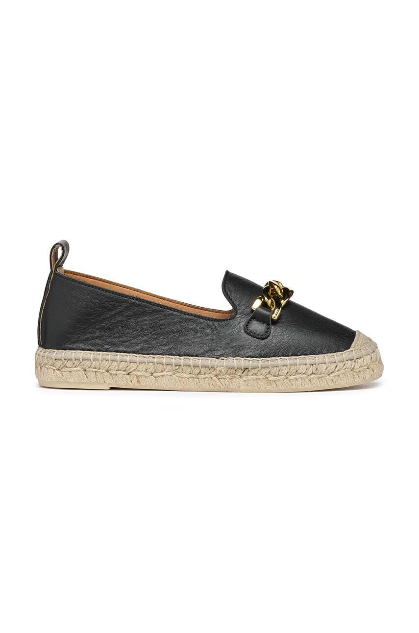 Geox Kožené espadrilky D LAMPEDUSA A čierna farba D36V0A00085C9999 - Pepit.sk