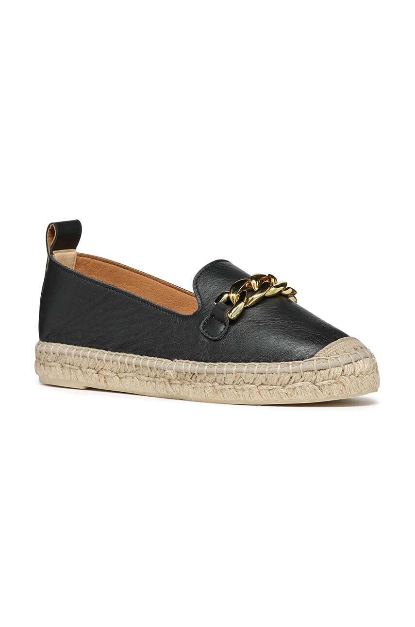 Geox Kožené espadrilky D LAMPEDUSA A čierna farba D36V0A00085C9999 - Pepit.sk