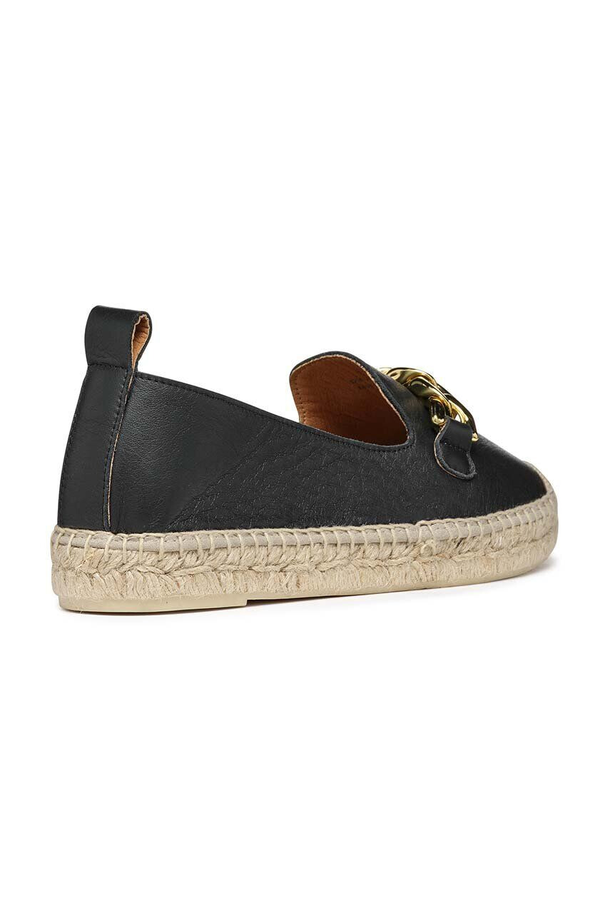 Geox Kožené espadrilky D LAMPEDUSA A čierna farba D36V0A00085C9999 - Pepit.sk