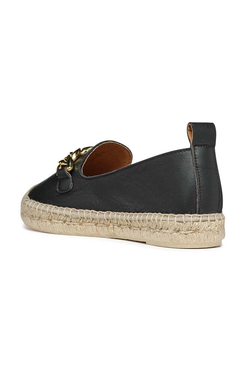 Geox Kožené espadrilky D LAMPEDUSA A čierna farba D36V0A00085C9999 - Pepit.sk