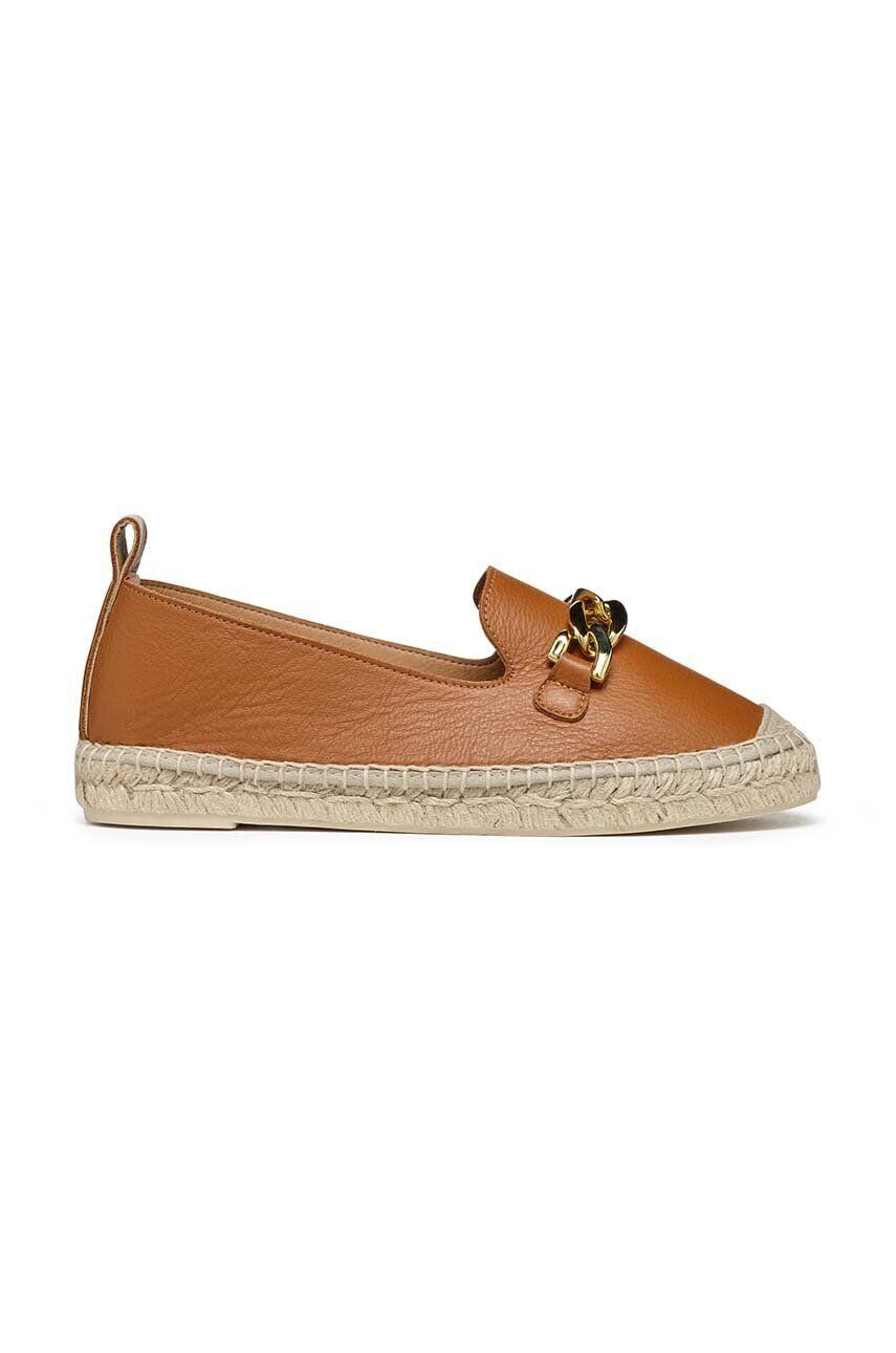 Geox Kožené espadrilky D LAMPEDUSA A hnedá farba D36V0A00085C6001 - Pepit.sk