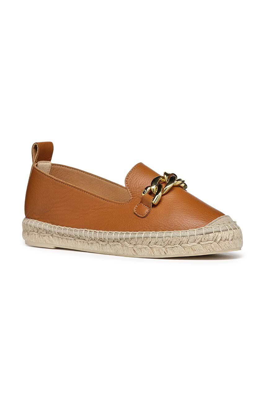 Geox Kožené espadrilky D LAMPEDUSA A hnedá farba D36V0A00085C6001 - Pepit.sk