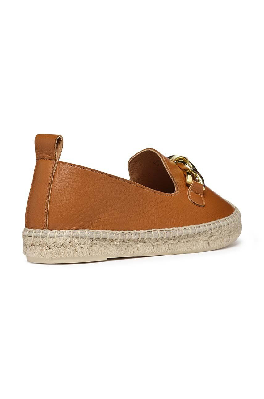 Geox Kožené espadrilky D LAMPEDUSA A hnedá farba D36V0A00085C6001 - Pepit.sk